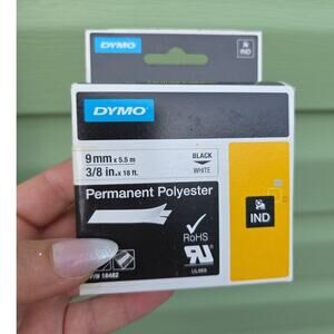 NEW DYMO 18443 Rhino Labels Vinyl Tape 3/8" x 18 feet 9mm x 5.5mm